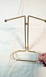 vintage Mid Century Modern Brass Gold Tone Free Standing Hand Towel Rack 10.5" h - Picture 1 of 8