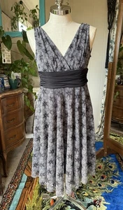 London Times Petite Gray/black Geometric Print Dress, 14P - Picture 1 of 9