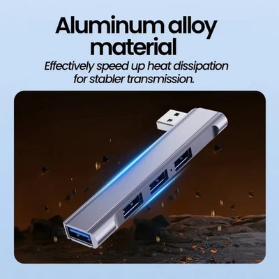 Side Plug USB C HUB 3.0 USB Splitter Expansion Type C Charging Docking For PC - Image 1 of 4