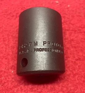 Proto 7427M 27mm Metric Impact Socket, 6pt Shallow , 1/2" Drive, USA - Foto 1 di 5