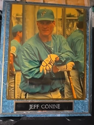 Placa fotográfica autografiada de Jeff Conine con certificado de autenticidad - Marlins de Florida 1993 - MLB de colección Foto 1 de 2