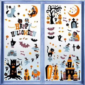 Pegatinas para ventanas de Halloween 10 hojas calcomanías adhesivas para ventanas de Halloween - Imagen 1 de 5