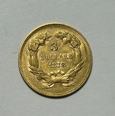 1878 THREE DOLLAR GOLD AU - Image 1 of 2