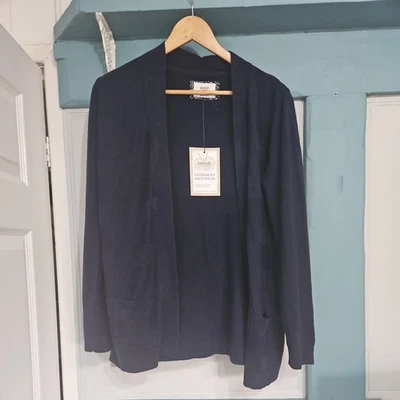 maine new england Ultrasoft Knitwear navy open front  Cardigan sz 12 new  - Image 1 of 4