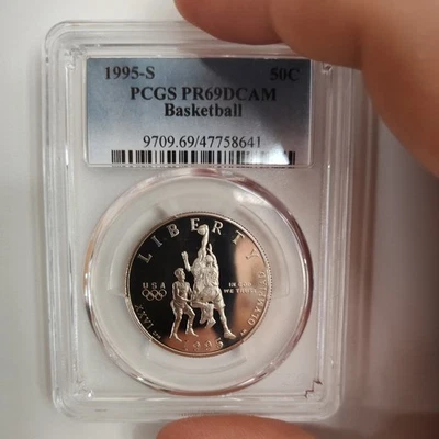 1995-S 50C Basketball Commemorative Proof Half Dollar ~ PCGS PR69DCAM - Image 1 of 3