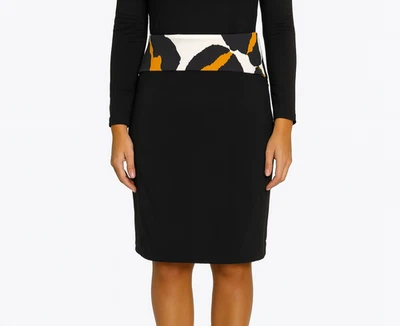 Saia elástica Roberto Cavalli preta com estampa de animais tamanho grande H17 - Imagem 1 de 4