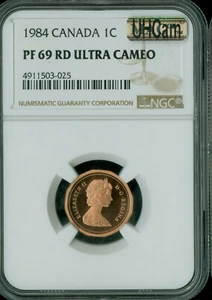 1984 CANADA CENT NGC PF69 UCAM MAC ULTRA HEAVY CAM  SPOTLESS  . - Picture 1 of 2