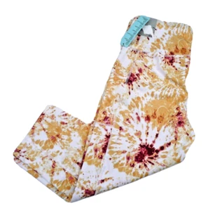 ideology Performance High Rise Crop Leggings Tye Dye Bianco Taglia L - Foto 1 di 3