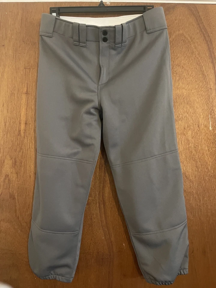 Pantalones grises elásticos acolchados de softbol Mizuno Performance para mujer talla L Foto 1 de 3