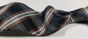 Nautica - Men's Black & Chocolate Diamond 100% Silk Neck Tie 3.6"W x 58"L - Picture 1 of 7
