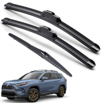 For 2019-2025 Toyota RAV4 Front & Rear Windshield Wiper Blades Set of 3 - Image 1 of 4
