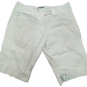 adidas white shorts stretch hook & button waist slit at bottom pockets zip READ - Picture 1 of 11