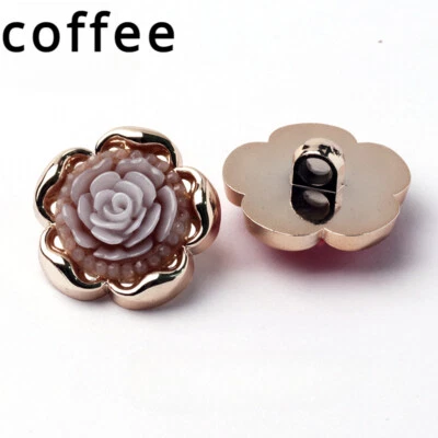 8pcs Retro Rose Flower Buttons Material for Coat Jacket Cardigan DIY Sewing Chic - Image 1 of 4