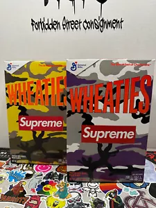 SUPREME WHEATIES CEREAL SET OF 2 PACK (EACH COLOR) BOX LOGO CAMO SEALED IN HAND - Picture 1 of 4