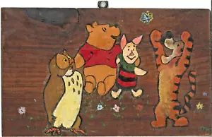 Winnie Puuh Party handbemalte Holzplakette 1972 Michele Meister Eule Tigger - Bild 1 von 2