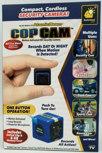 Cop Cam, compact, cordless security camera ~ records all action ~ FREE shipping - Image 1 of 1