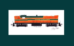 Escanaba & Lake Superior RS12 #300 11""x17"" estampado enmarañado firmado por Andy Fletcher - Imagen 1 de 1