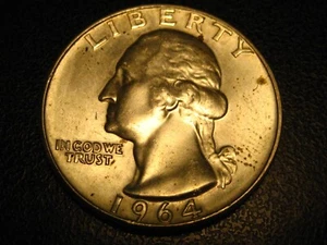 1964-D 90% Silver Washington Head Quarter CHOICE BU Some Toning ^^^^^ - Picture 1 of 4