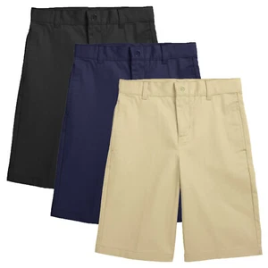 Boy's Stretch Slim Fit School Uniform Twill Shorts Summer Color (2 Pack) (4-20) - Picture 1 of 28