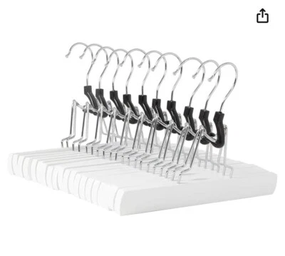 Amazon Basics Wooden Pants Hangers White 20 Pack - Image 1 of 2