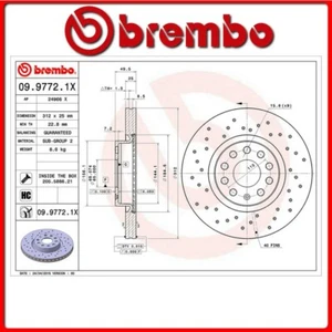 09.9772.1X#719 DISCO FRENO ANTERIORE SPORTIVO BREMBO XTRA VW PASSAT Variant (365 - Foto 1 di 1