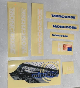 BMX BIKE NOS OLD SCHOOL MONGOOSE DECAL SET ORIGINAL NOS MISCHIEF - Picture 1 of 1