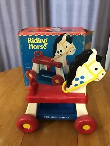 VTG 1976 FISHER PRICE RIDING HORSE PONY #978 W/ORIGINAL BOX CLIPPITY-CLOP SOUNDS - Picture 1 of 24