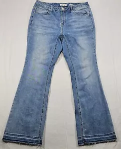 A Beautiful Soul Damen Jeans Bootcut hoher Bund ausgefranst Festival Cowgirl Größe 14 - Bild 1 von 13