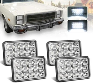4pcs 4x6" LED Headlight Sealed Hi/Lo Beam H6451 H6456 For Chevy K10 K20 K30 - Picture 1 of 12