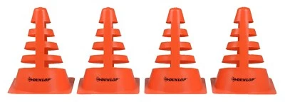 Dunlop Pylone 4-tlg 19cm orange Kegel Pylone Hütchen Markierung Verkehr Fußball