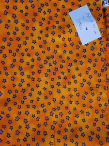 Cotton Fabric Purple Stars on Orange. Pre-cut at 2 yds - Picture 1 of 1