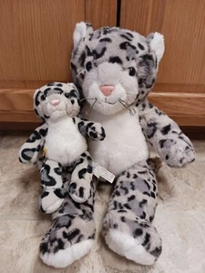 Build-A-Bear Full Size & Mini Grey White Spotted Snow Leopard Cub Plushes - Picture 1 of 18