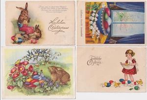 4 Cartoline Storiche Pasquali, Uova, Pulcini, Coniglietti Pasquali 1924 - 1953 - Picture 1 of 2