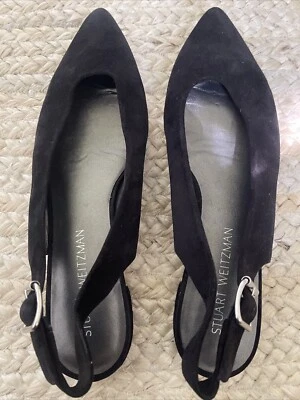 Stuart Weitzman Suede Slingback Heels Flats 9.5 - Image 1 of 4