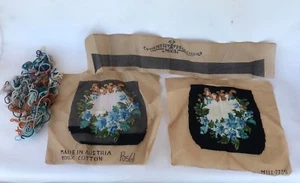 Antique vintage floral tapestry bag canvas wool weiner handarbeit mills Austria - Bild 1 von 11