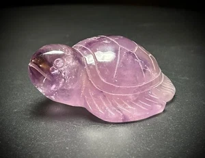 Adorable Amethyst Carved Turtle 2.45" 3.1oz (87 grams) - Picture 1 of 7