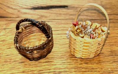 Vintage Dollhouse Baskets Lot Of 2 - Image 1 of 4
