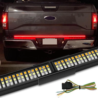 Barra de luz LED para puerta trasera de 60" 3 filas para Ford F150 barra de luz señal de freno inverso estroboscópico Foto 1 de 4