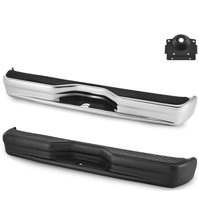 [anti-collision]For 1992-2014 E150 E250 Ford Econoline Black/Chrome Rear Bumper - Image 1 of 4