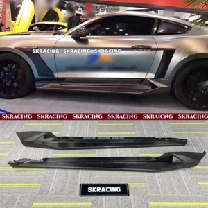 Fits Ford Mustang 2015-2023 Real Carbon Fiber Bodykits Side Skirts Extension Lip - Picture 1 of 23