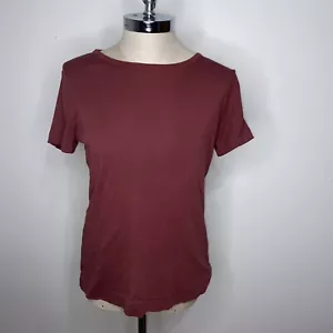 Duluth Trading Co Shirt Women's M Short Sleeve T-Shirt Top Maroon Shirt - Picture 1 of 5