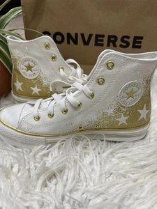 Mujer🌿Converse Chuck Taylor All Star Plataforma Elevadora Estrellas Doradas Talla 7.5 - Imagen 1 de 9