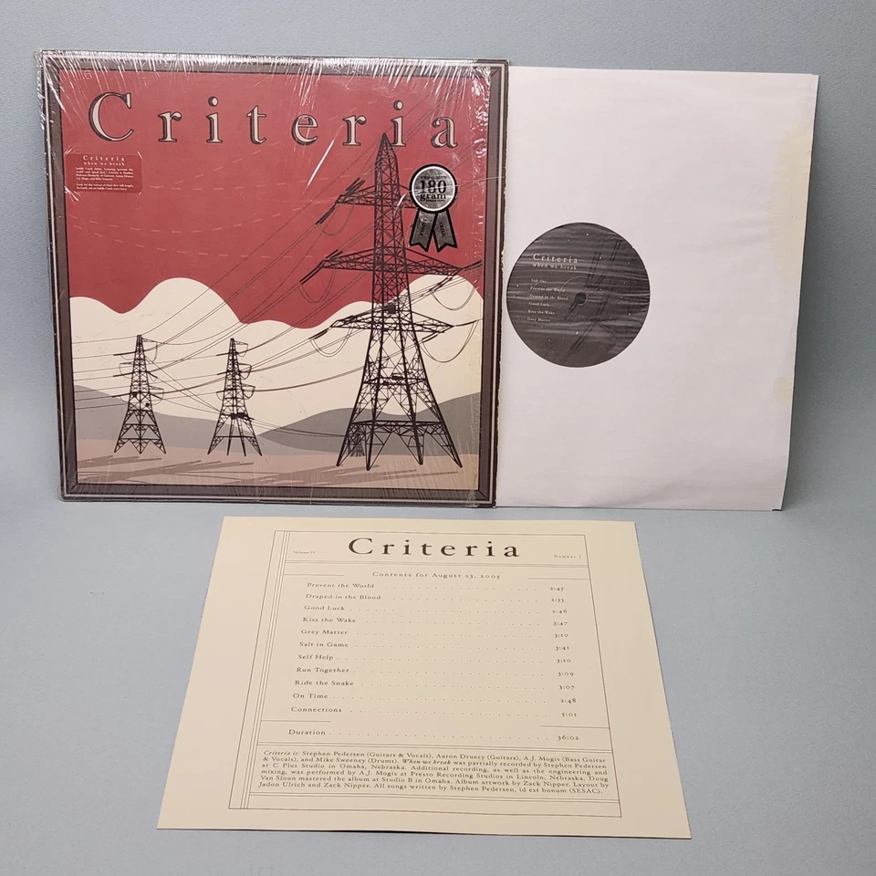 When We Break by Criteria (180 Gram LP, 2005, Saddle Creek LBJ-81) VG+/G - Image 1 of 3