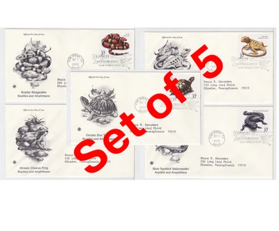 TurtlesTradingPost- Reptiles & Amphibians 2003 #3814-18  Artcraft Variety FDC - Image 1 of 4