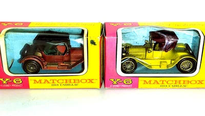 2 x Lesney Matchbox Y6 & Y8 1913 Cadillac & 1914 Stutz Mint in Box - Image 1 of 4