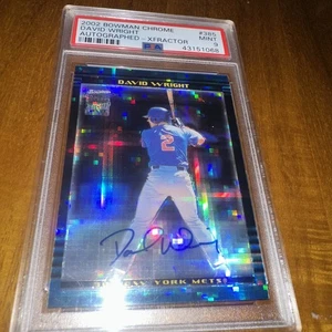 David Wright 2002 Bowman Chrome Rookie Auto - Xfractor PSA 9 - Picture 1 of 7