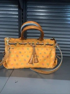Vintage 1990s Y2K DOONEY & BOURKE Leather Logo Hand Purse/Bag With Orig Strap - Bild 1 von 8