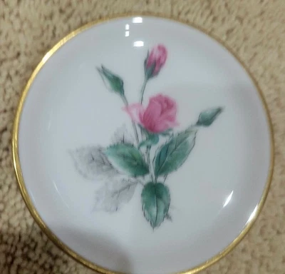 Sonata Stonegate de colección borde de oro rosa rosa China Butter Pat Foto 1 de 4