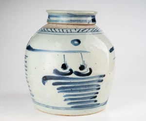 19th Century Qing Dynasty Chinese Blue & White Ginger Jar (with original lid) - Bild 1 von 10
