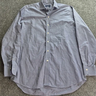  Ledbury Dress Shirt Mens Size 17/43 Blue White Check Button Up Long Sleeve - Image 1 of 4